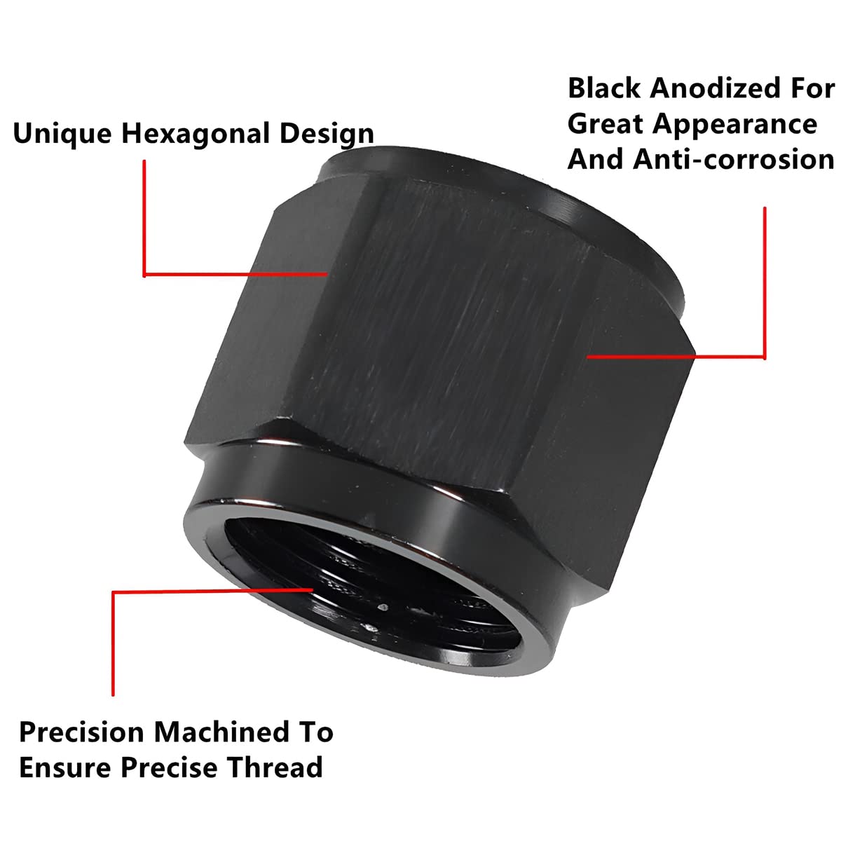 Lencool Racing 4AN 6AN 8AN 10AN Flare Cap Block Off Fitting Plug Black