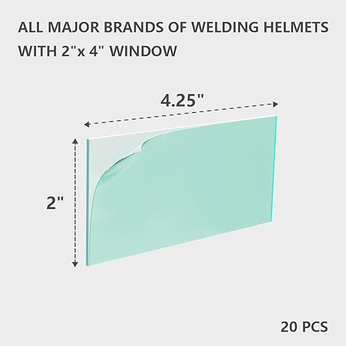 Miniatura 9 de Cubierta transparente para casco de soldadura de 4.33 x 3.54 pulgadas, repuesto universal de lente protectora de soldadura (20 unidades)