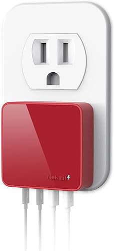 Nekmit USB C Charger, Thin Flat 52W 4-Port Fast Wall Charger with Two 20W Power Delivery and 2 USB Port for iPhone 13/13 Mini/13 Pro/13 Pro Max, Galaxy, Pixel, iPad Pro, AirPods Pro and More, Upgraded