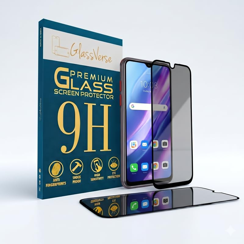 Image of GlassVerse Privacy Tempered Glass for Samsung Galaxy F41 | Anti Spy Screen Protector, 9H Hardness, Edge to Edge, Case Friendly, Hassle-less Installation Kit Included. (Pack of 2)
