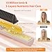 Quico Hair Straightener Brush, 100-240V Dual Voltage Ionic Straightener Brush for Women, Ceramic Travel Hair Straightener Comb, Electric Hot Comb Flat Iron, Auto Temp Lock & Auto-Off Function, Pink