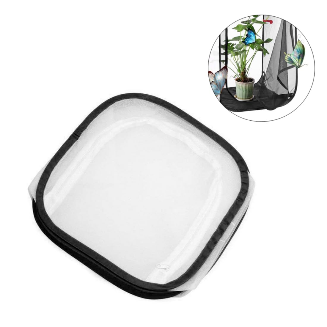 Illar Cage à papillons, boîtier à insectes à broder, transparent, fermeture éclair, chenille portable, Ha 3,5 x 30,5 cm