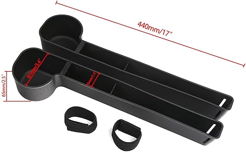 Miniatura 3 de Llenador de espacio para asiento de automóvil, relleno multifuncional de espacio lateral con portavasos y organizador, tapón de hueco, ajuste