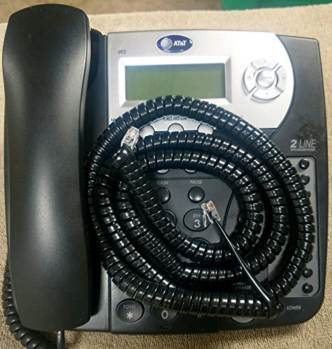 Black 25' Ft Long Handset Cord Compatible With At-T Landline Phone 944 952 954 955 964 982 992 993 1040 1070 1080 Ml17928 Ml17929 2 4 Line Princess Trimline Receiver Curly Coil Lot By Diy-Bizphones #TOP6
