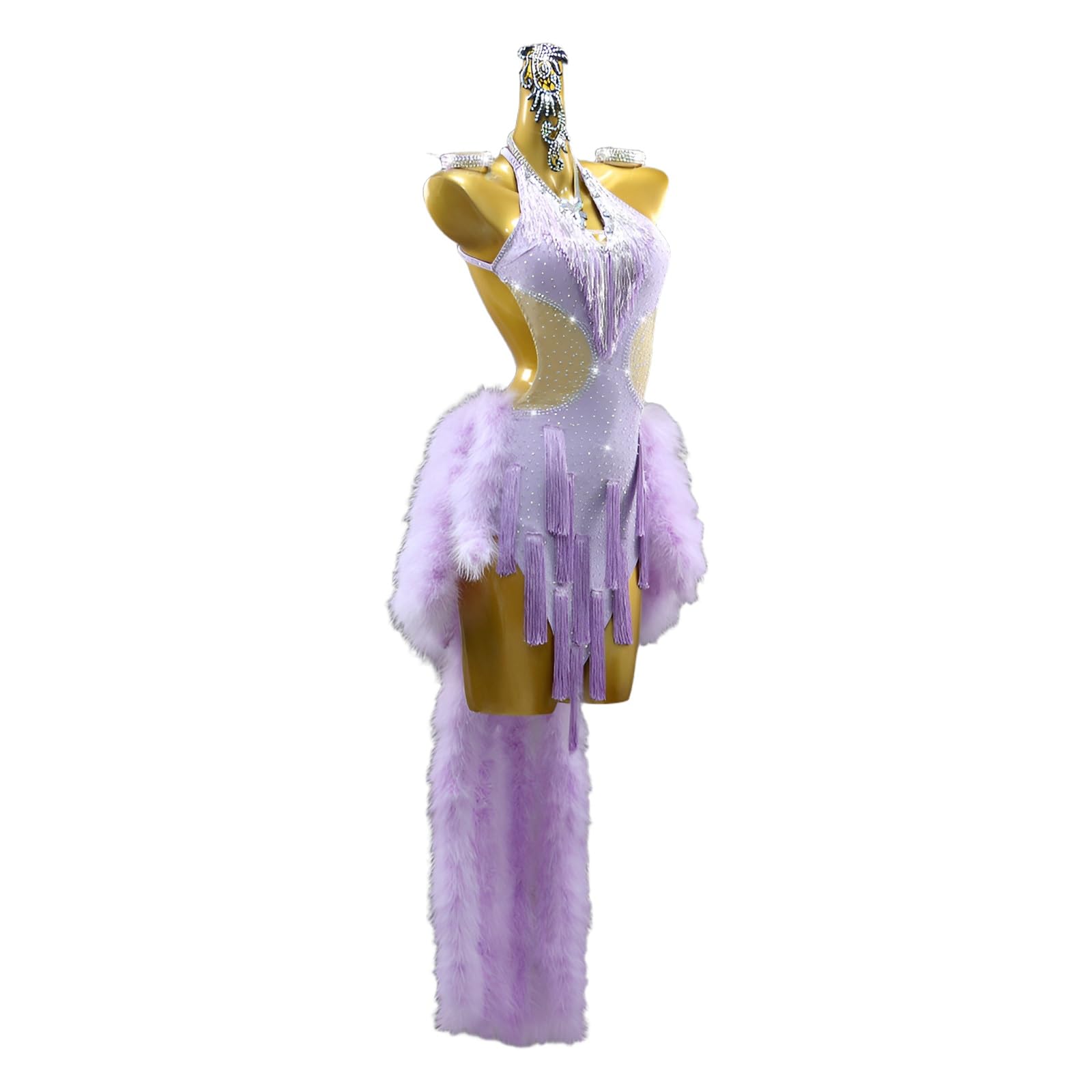 Damskie Sukienki Do Tańca Latynoamerykańskiego Do Profesjonalnego Treningu Sparkling Tango Dancewear Bez Rękawów Personalizacja