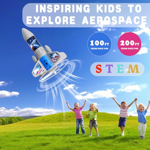 Image of Rocket Launcher for Kids - 200 Ft of Flight Altitude, 2026 New Model Auto Electric Spinner Rocket Toys with Safe Parachute, Easter Birthday Gifts for Boys & Girls Age 6 7 9 10 11 12 8-13 Years Old
