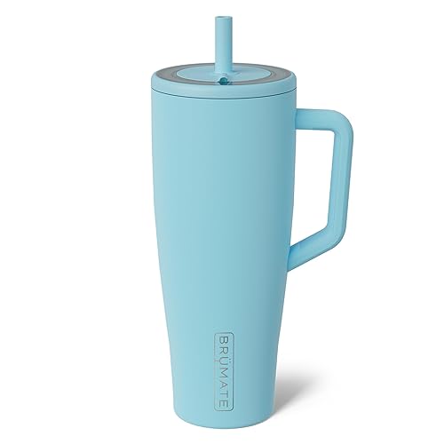 Miniatura 48 de BrüMate Era Vaso térmico con asa y pajilla, 40 onzas, 100% a prueba de fugas, con tapa, hecho de acero inoxidable, base apta para portavasos, moca