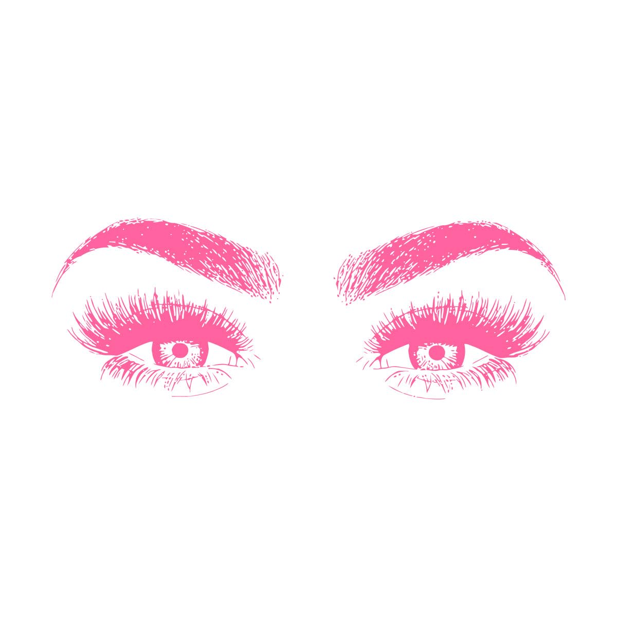 Fashion Vinyl Eyelashes Beauty Salon Wall Sticker Removeable Grooming Salon Decoration Mural Lash & Brows Eyes Decal Large - 42x116cm โ image 1