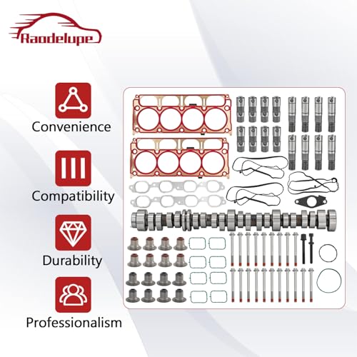 Image of 6.2L LT Gen5 L86 L87 AFM Engine Rebuild Kit Fit for Chevy Camaro 2014-2020 for GMC Sierra 1500 Yukon for Cadillac Escalade 12629512 Camshaft 8* AFM Lifters and LS7 Lifters Head Gasket Kit