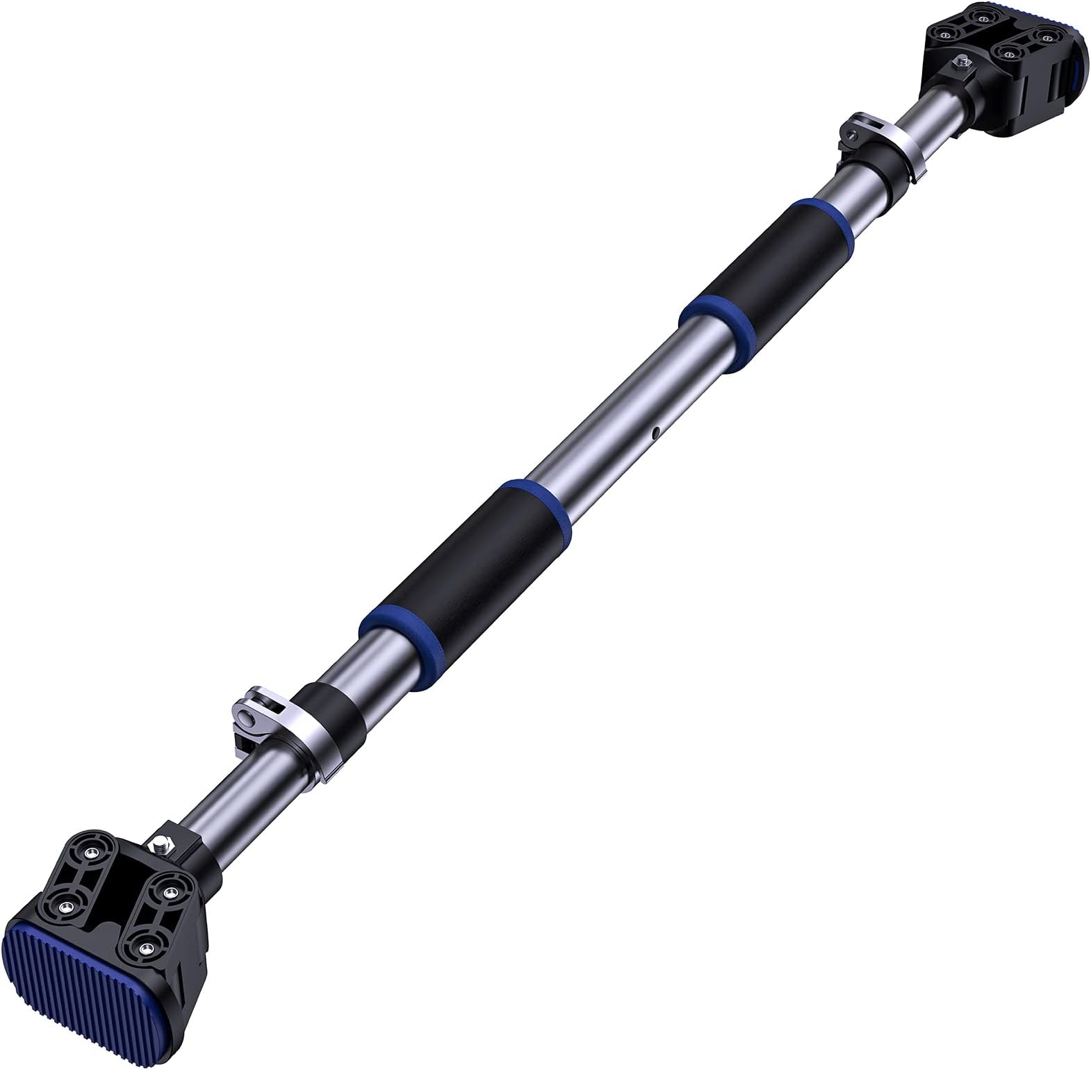FEIERDUN Doorway Pull Up and Chin Up Bar Upper Body Workout Bar with No Screws & Safe Locking Mechanism for Home Gym Exercise Fitness Max Load 440 LBS (Blue, L28.3~36.2")