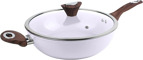 Miniatura 10 de Phantom Chef Sartén profunda de 11 pulgadas de ancho de 5 cuartos de galón revestimiento de cerámica antiadherente con cuerpo de aluminio con mango