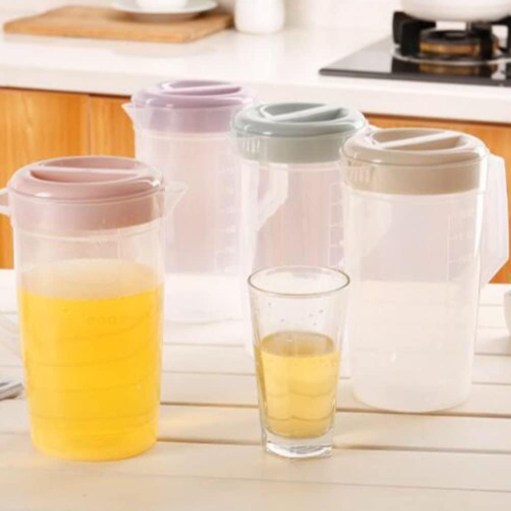 DOITOOL 2300ML Gallon Water Jug with Lid- Plastic Pitcher Water Filter Pitcher- Heavy- duty Iced Tea Jug for Drinking Lemonade Juice Beverage Ice Tea （ Violet ）