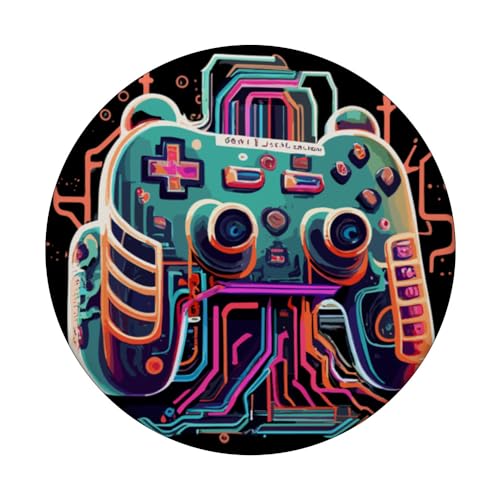 Video Game Gamer Controller Gaming Games Console PopSockets Swappable PopGrip, Black - Image 3