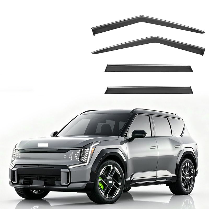 Deflectores de aire Kia EV9 evitan calor y vaho en las ventanas al conducir bajo la lluvia