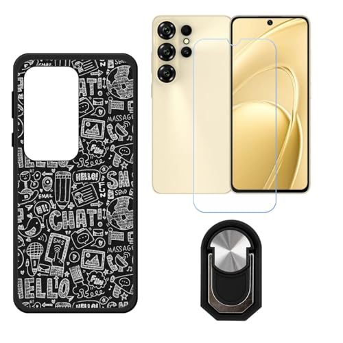 BMPNLSZ �K�p Oukitel C26�p+HD�����K���X�ɓK�����ėpTPU�P�[�X�A�V���J�Q���P�[�X�o���p�[�ی�o�b�N�P�[�X-�ɓK����9�d�x�X�N���C�u�h�~�X�N���[���v���e�N�^(6,63") + ���O���\�Ŕėp�I��360�x��]�\�ȃX�e���g�����O�v��