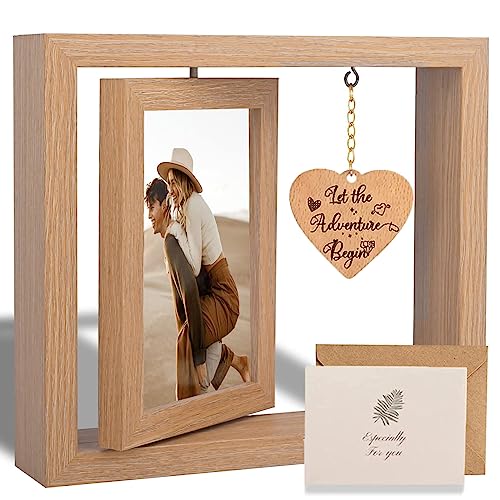 GUANKE Couple Picture Frames, Rotating Romantic Picture Frames for Boyfriend Girlfriend, Husband