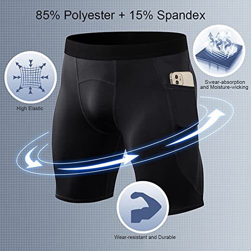 yeacher Shorts Esportivos Masculinos Com 3 Itens. Cueca De Treino Ativo. Calções Masculinos De Compr