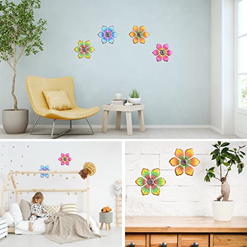 Xzeemo 4 Pezzi Fiore in Metallo Decorazione