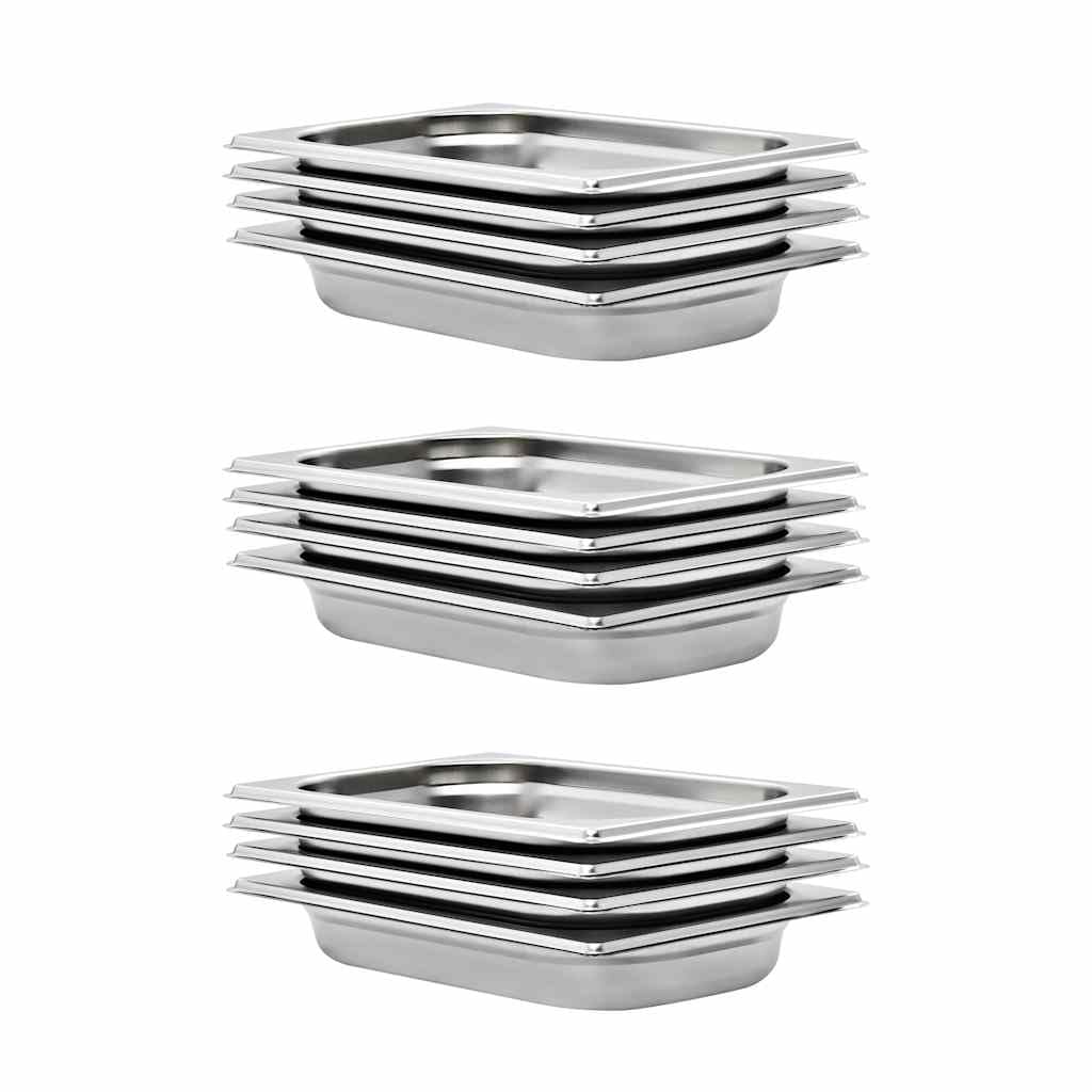 GN 1/4 Gastronormbehälter, Edelstahl, 12 Stk. 265 x 162 x 40 mm