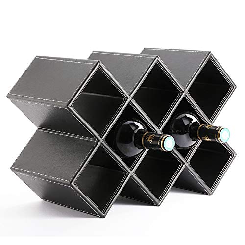 Soporte para botellas de vino estilo europeo en cuero miniatura 1
