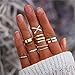 FINETOO 8 PCS Simple Knuckle Midi Ring Set Vintage Plated Gold/Silver for Women/Girl Finger Stackable Rings Set DIY Jewelry Gifts