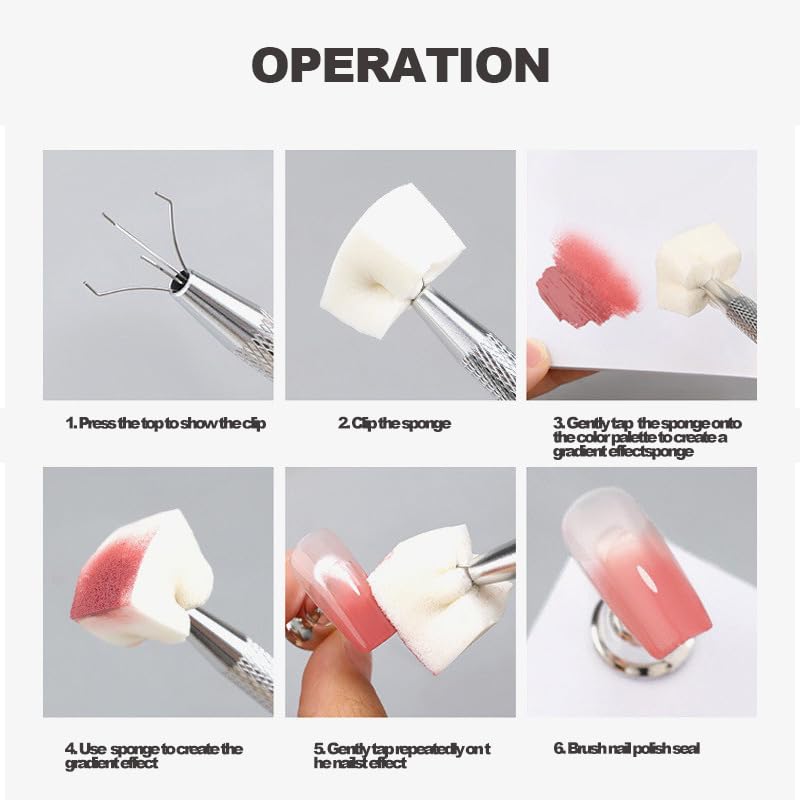 Nail Sponges for Ombre Nail Art Decoration Kits with Sponge for Nail Polish Special Blending Gradient Tool image 5