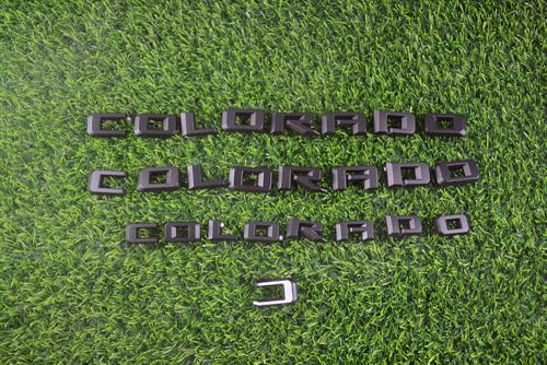Image of Overlay Emblem 3D Letter Side Door Rear Tailgate Badge Nameplate Compatible for 2023-2024 Colorado Set of 3Pcs (Matte Black)