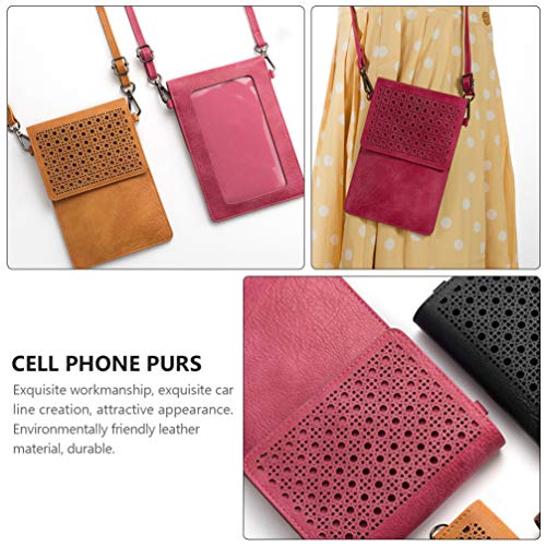 VILLCASE Bolsa de Telefone Celular Bolsa Pequena Carteira de Couro Bolsa Touch Screen Mini Bolsa Cro