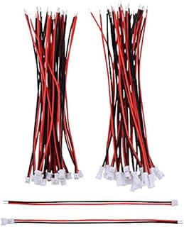 20 Pairs 1.25 mm JST 2 Pin Micro Electrical Male and Female Connector Plug with 10 cm Wire Cable