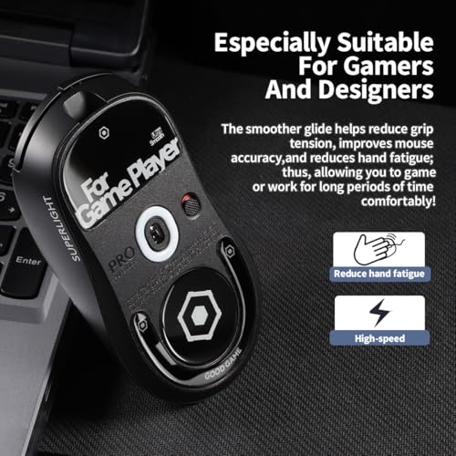 Image of immoenuc Glass Mouse Skates for 2024 Logitech G PRO X Superlight 2 DEX Lightspeed Wireless Gaming Mouse Feet Pads Smooth Durable Game Mouse Accessories (Black)
