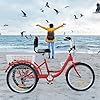 YITAHOME 24 & 26 Inch Adult Tricycle, 1 & 7 Speed 3 Wheel Bikes, Large Seat with Backrest Trike for Adults with Front & Rear Baskets, Cruiser Bike for Seniors Women Men Commute Picnic Outdoor #5