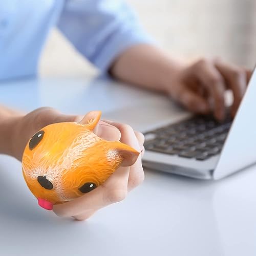 Miniatura 5 de ArtCreativity Juego de 4 juguetes para apretar, bonitos juguetes para aliviar el estrés para niños y adultos, recuerdos de fiesta de perros,