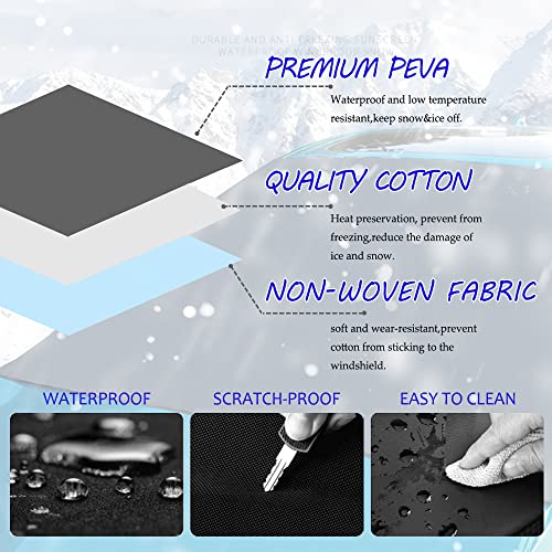 Deemars Car Windshield Snow Cover, Oxford Cloth Car Snow Shield, Windproof Windshield Snow Cover, All Weather Winter & Summer Front Window Automotive Covers Sun & Snow-Shade, Fits Most Of Vehicles #TOP2