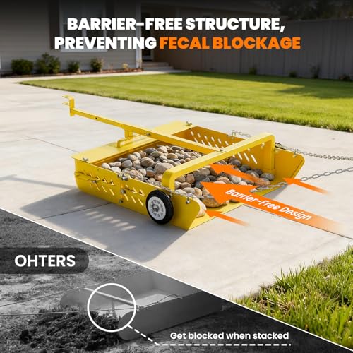 KaoShan 2-in-1 Horse Paddock Cleaner & Tow-Behind Trailer, Heavy Duty Manure Fork & Scoop, Efficient Yard Sweeper for Horse Manure, Drag Collector for Pasture/Yard Easy Cleanup - Thumbnail 4