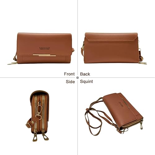 Miniatura 4 de Pequeñas bolsas cruzadas para mujer, cartera de cuero para tarjetas de crédito, cartera con correa de hombro ajustable para mujer.