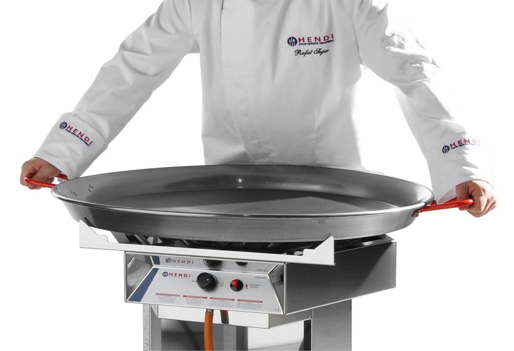 HENDI Padella per paella e grigliate, compatibile Fiesta 600, ⌀600x(H) 40mm, acciaio al carbonio