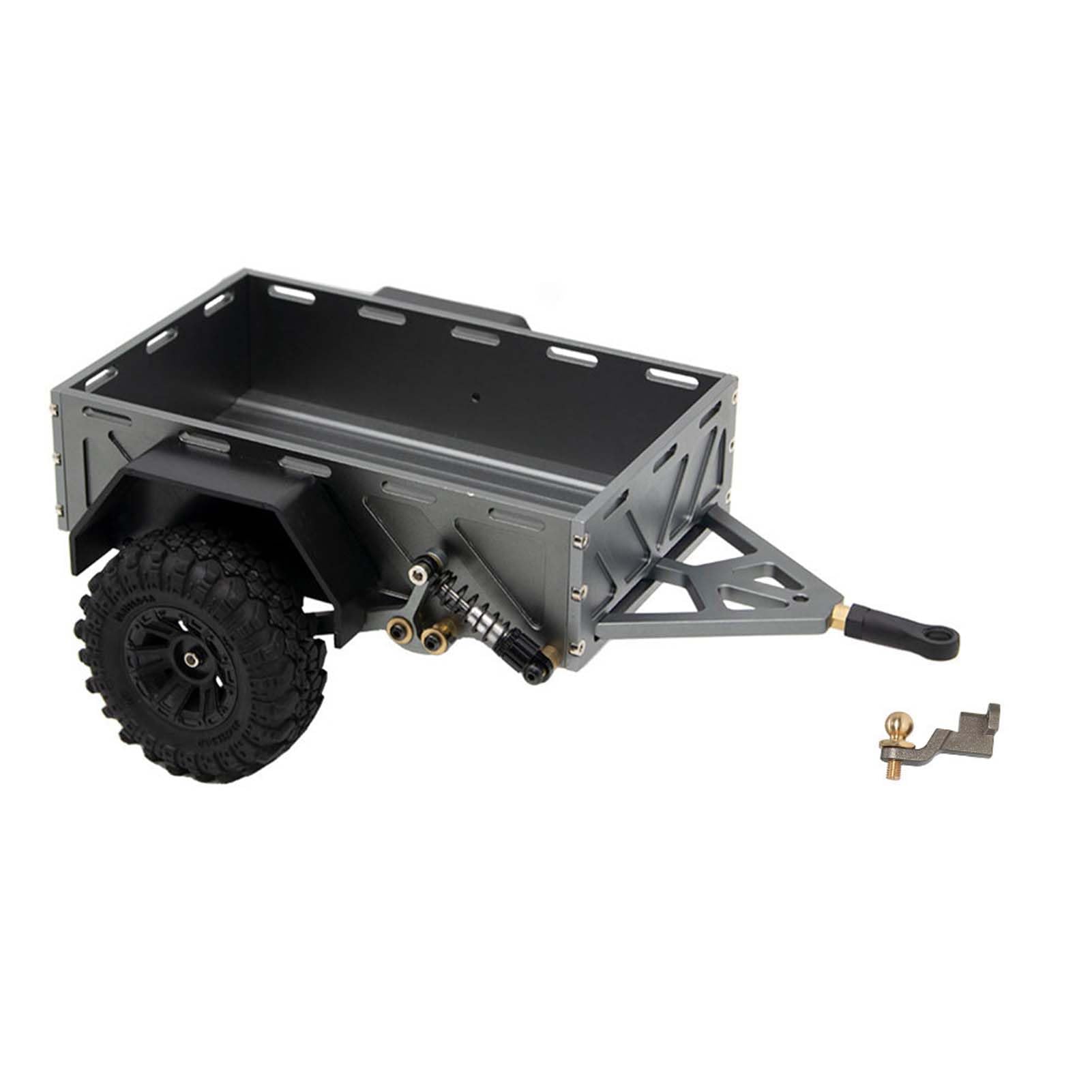 KEEDA 1/18 1/24 RC Crawler Car Aluminium Alloy Trailer for 1:18 TRX4M 1:24 AXIAL SCX24 RC Crawler Car Upgrade Accessories (Titanium)