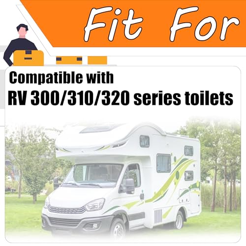 Image of RV Toilet Seal and RV Toilet Flange Kit, Designed for RV 300 /310 /320 Toilets, Replaces 385345892 RV Floor Flange and 385311658 Flush Seal and 385311652 Base Seal, 3 in 1 Combo Kit - Black