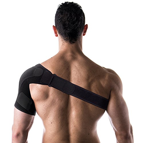 Best Shoulder Support Brace For Men And Women - Compression Sleeve For Shoulders. Adjustable Wrap Provides Stability, Therapy, Recovery And Injury Relief For Rotator Cuff, Dislocated Ac Joint, Labrum #TOP1