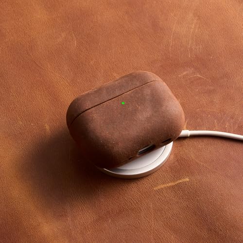 Étui AirPods Pro 3 cuir véritable coque protection intégrale marron