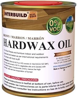 Interbuild Hardwax Oil - 8.45 oz Brown 100% VOC Free Food Safe Wood Sealer & Stain