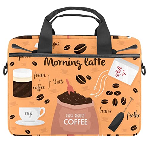 Housse ordinateur 13.3 pouces antichoc sac à bandoulière vintage cuillère café latte