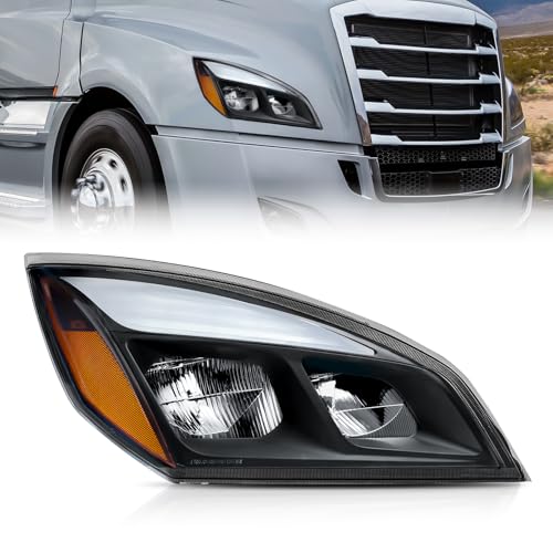 JFN Led Headlights Compatible with 2018-2023 Cascadia Reflector Cascadia Headlamps Pair Set Black Housing Tailored for Elite Models (Passenger Side (Right))