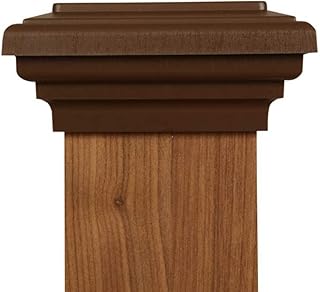 4x4 Brown Flat Post Cap Most Common fits (3.5"x3.5") Pressure Treated Post. Newel Newport Top for Outdoor Fences, Mailboxes & Decks, by Atlanta Post Caps. Also Available in Actual 4"x4"