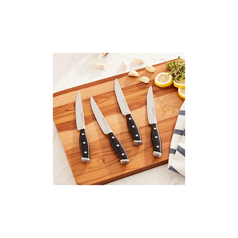 HENCKELS-Forged-Accent-Razor-Sharp-Steak-Knife-Set-of-4-Black-German-Engineered-Knife-Informed-by-over-100-Years-of-Mastery HENCKELS Forged Accent Razor-Sharp Steak Knife Set of 4, Black, German Engineered Knife Informed by over 100 Years of Mastery