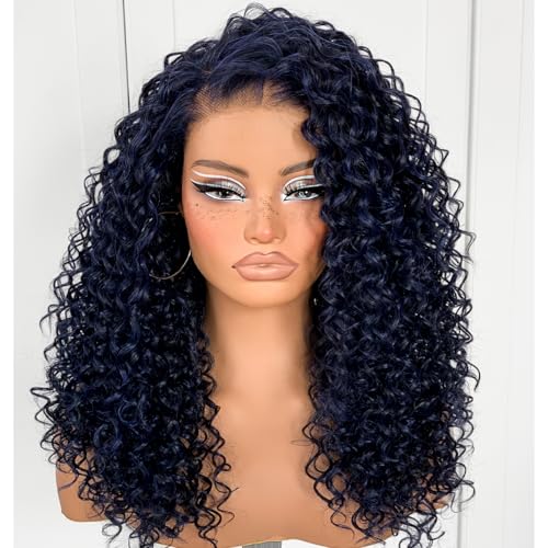 MITIMES Dark Blue Wear And Go Glueless Wig Pre-Plucked Synthetic