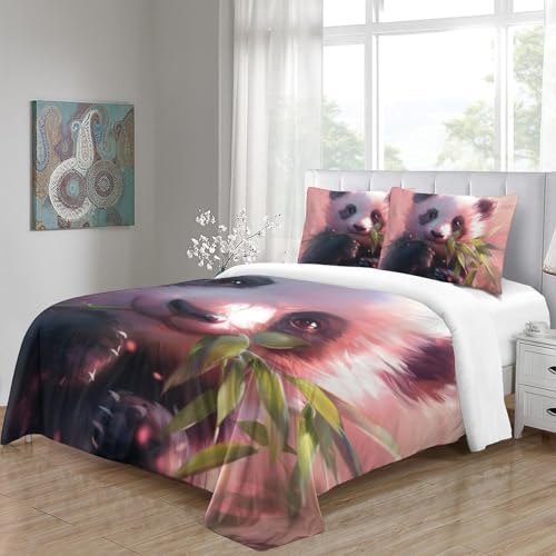 Housse de couette panda 3D en microfibre premium toucher soie super douillette - 5