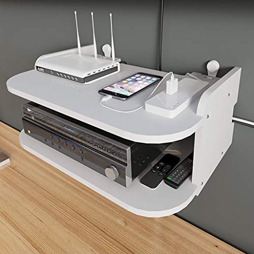 Doppelschicht-TV-Set-Top-Box-Rack, Die An Der Wand Montierte Regalprojektorhalterung Wird Im Wohn- Und Schlafzimmer Verwendet. Weiß