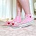 Handmade Crochet Pink High-Top Sneakers Matching Set for Mother and Baby – Custom Heart Logo – Gender Neutral Baby Shower Gifts – Soft Cotton Non-Slip Baby Booties