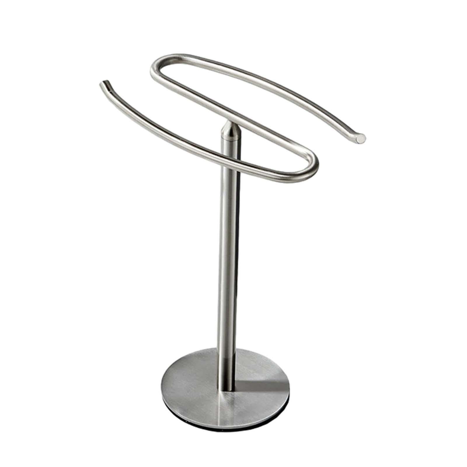 TWISAXC Bathroom Kitchen Vanity Countertop Towel Rack Contemporary Stainless Steel Towel Stand Shelf But Also To Display Jewelry Freestanding Hand Holder With